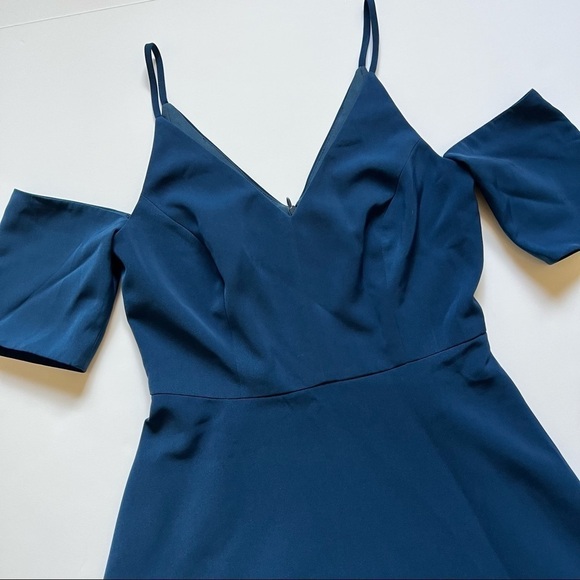 Revolve Keepsake the Label Dress Slow Motion Cold Shoulder Mini in Blue Sz M - Picture 5 of 9